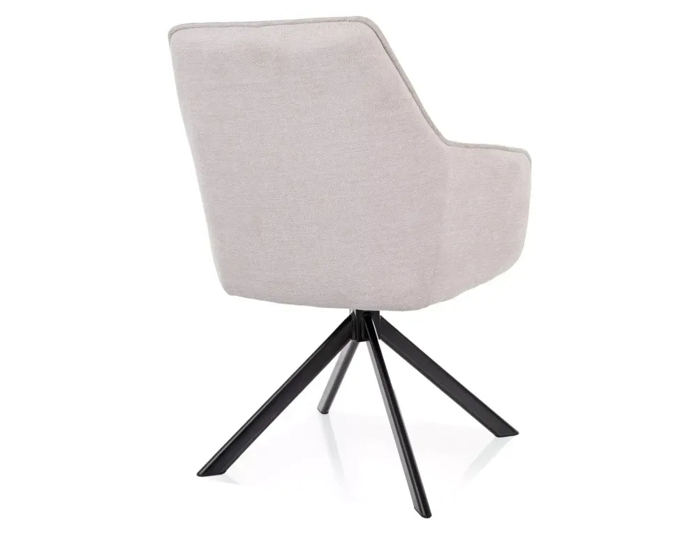 Scaun din Stofa Bej deschis si Metal Negru Hx83Lx55xA62cm Notti