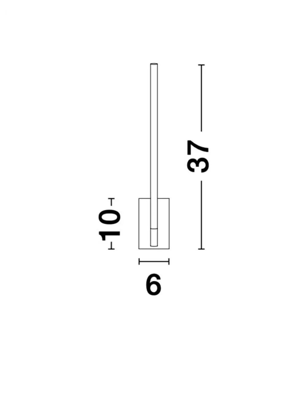 Aplica de perete structura din Metal Auriu si abajur din Acrilic Alb H37xL6cm IP20 6W 426lm 3000k RACCIO