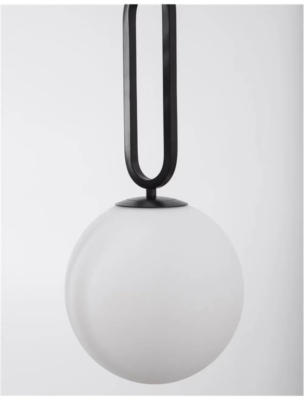 Pendul structura din Metal Negru si abajur din Sticla Alb H120xL20cm IP20 GRUS