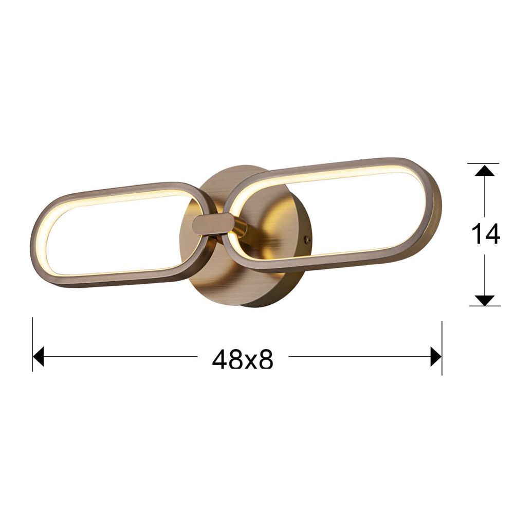 Aplica de perete reglabila din Metal Rose gold cu LED L50x8xH13cm Colette