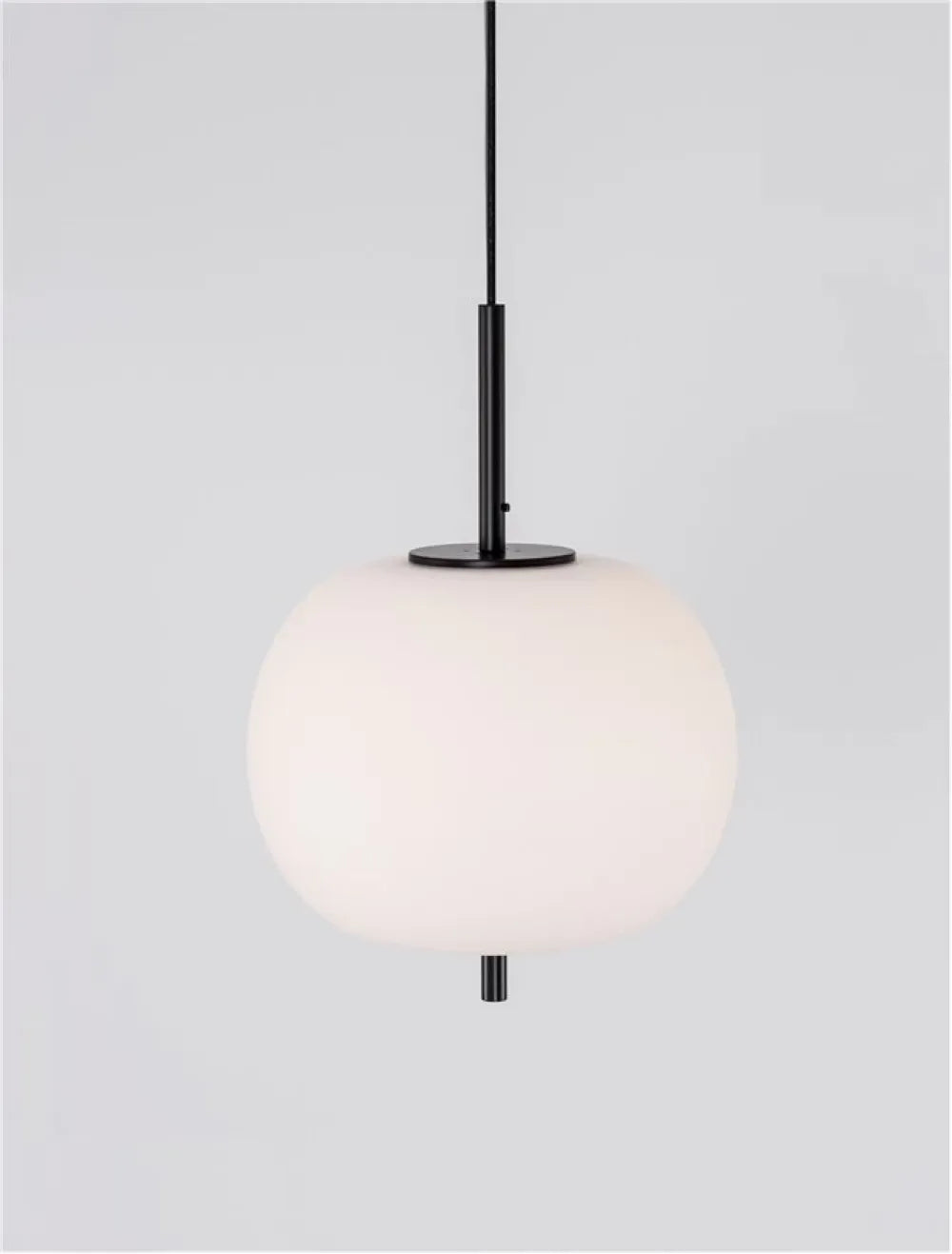 Pendul structura din Metal Negru si abajur din Sticla Alb H120xL30cm IP20 LATO