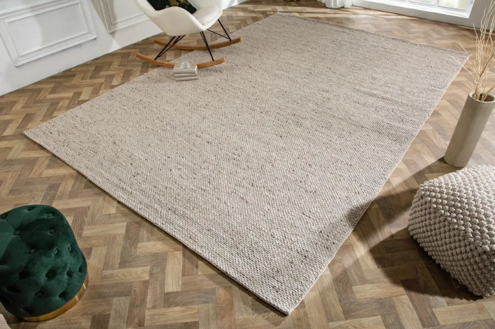 Covor din Lana/Poliester Gri L350cm Wool