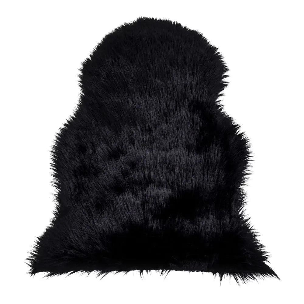 Blanita sintetica decorativa Negru 85x50cm Lambskin Artificial