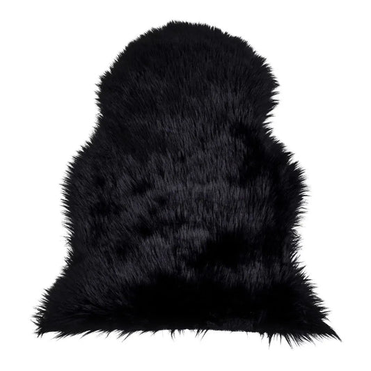 Blanita sintetica decorativa Negru 85x50cm Lambskin Artificial