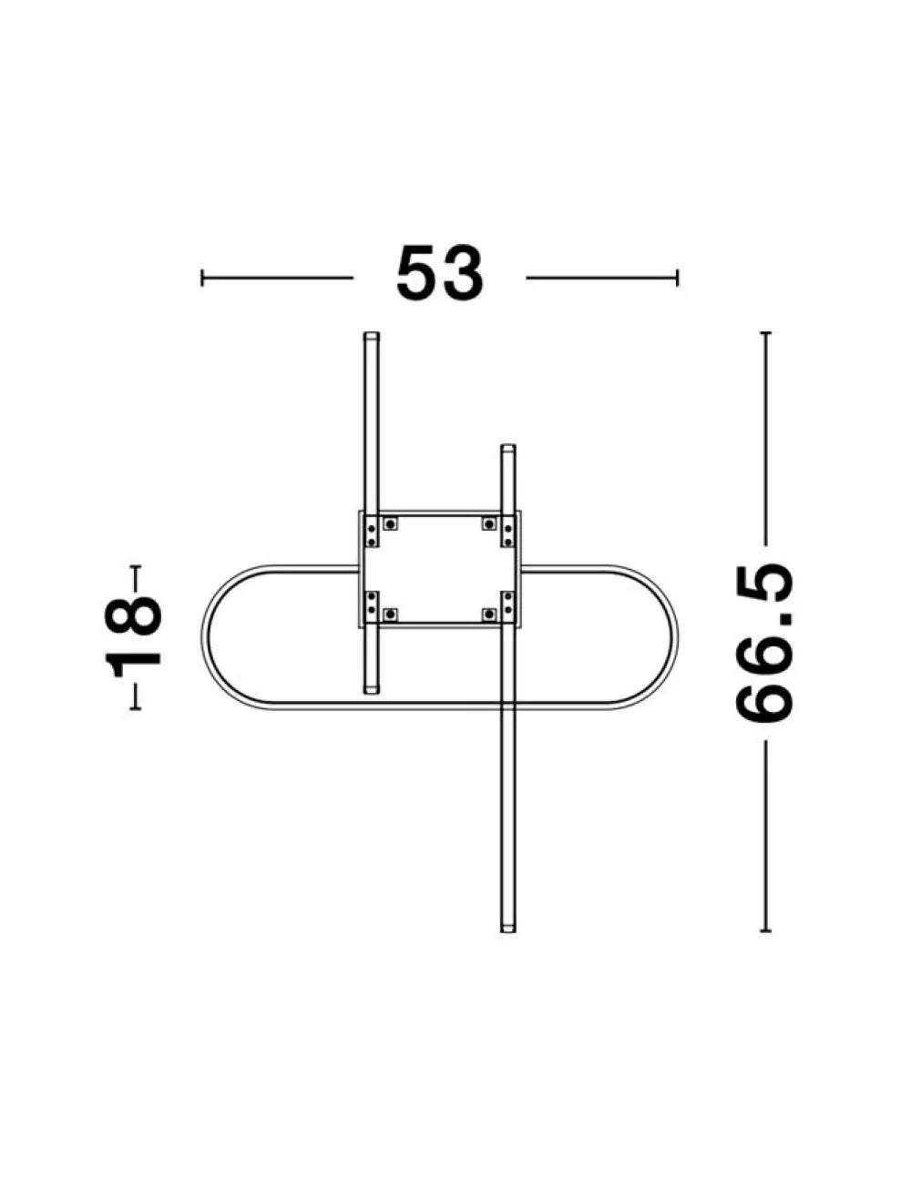 Plafoniera structura din Aluminiu Auriu si abajur din Acrilic Alb H20xL66.5cm IP20 41W 3307lm 3000k ARTE