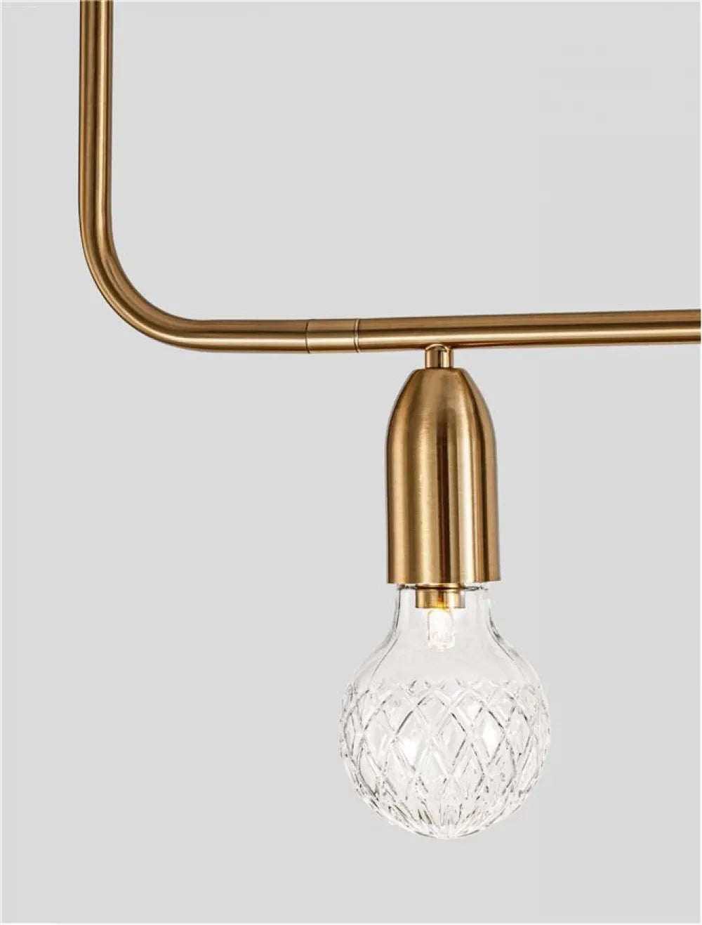 Lustra structura din Metal Alama si abajur din Sticla Transparent H120xL128cm IP20 VEDA
