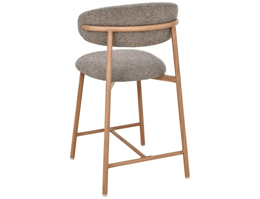 Scaun de insula din Stofa Cappuccino si Metal Maro H91xL50xA52cm Elton
