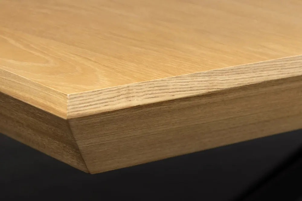 Masa extensibila din MDF/Funir de stejar Maro si Metal Negru L200-320xH76cm GIANT