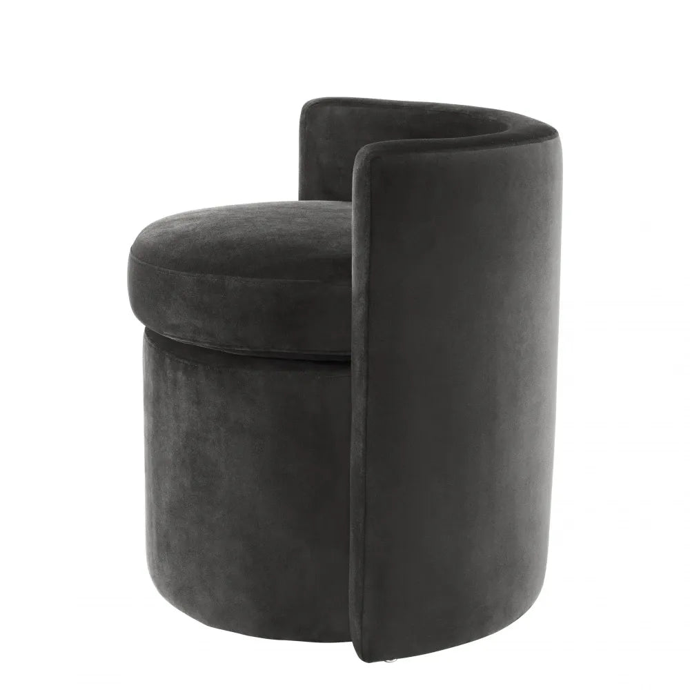 Taburet tapitat cu Catifea Gri L61xA57xH64cm Arcadia Eichholtz