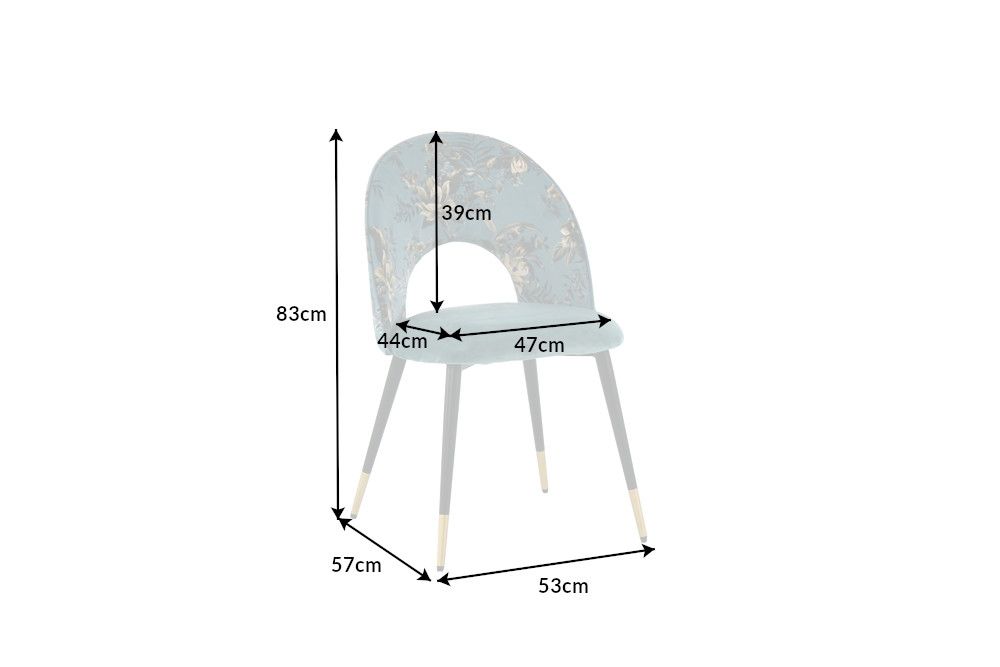 Set 2 scaune tapitat cu Catifea Turcoaz cu picioare din Metal Negru/Auriu H83xL53xA57cm Boutique