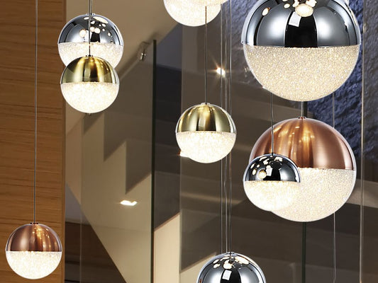 Lustra rotunda cu inaltime reglabila din Policarbonat Alb cu LED  D83xH300cm Sphere