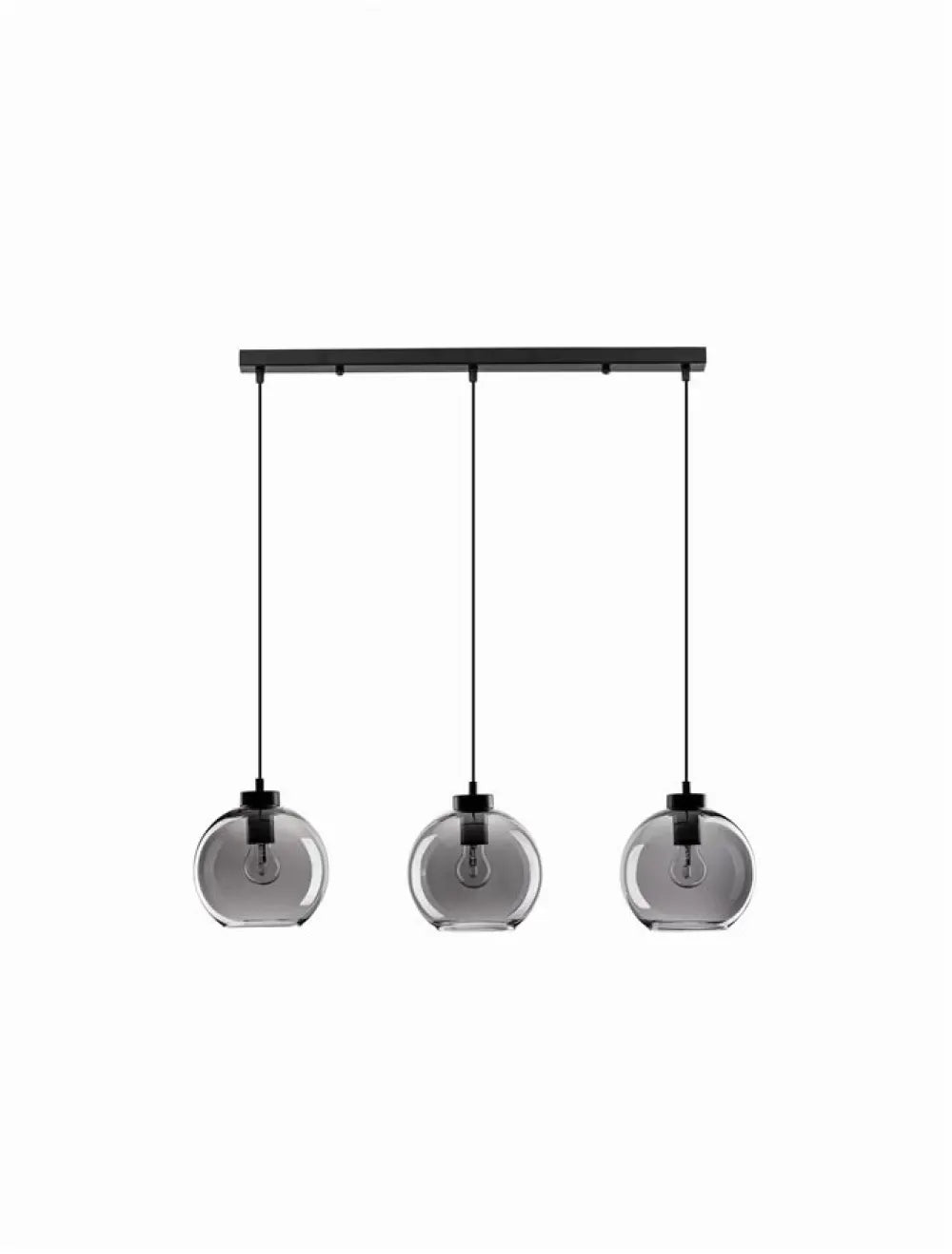 Lustra structura din Metal Negru si abajur din Sticla Fumuriu H145xL84cm IP20 PALMER