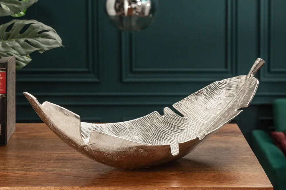 Bol decorativ din Metal Argintiu H20xL62cm Silver Leaf