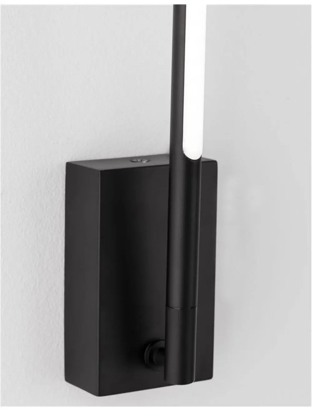 Aplica de perete structura din Metal Negru si abajur din Acrilic Alb H37xL6cm IP20 6W 426lm 3000k RACCIO