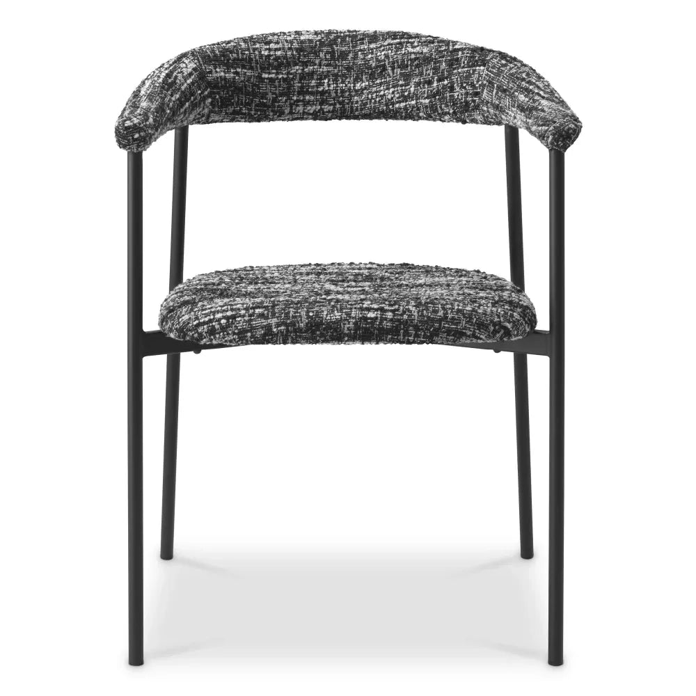 Set 2 scaune tapitat cu Stofa boucle Negru L57xA55xH77.5cm Julio Eichholtz