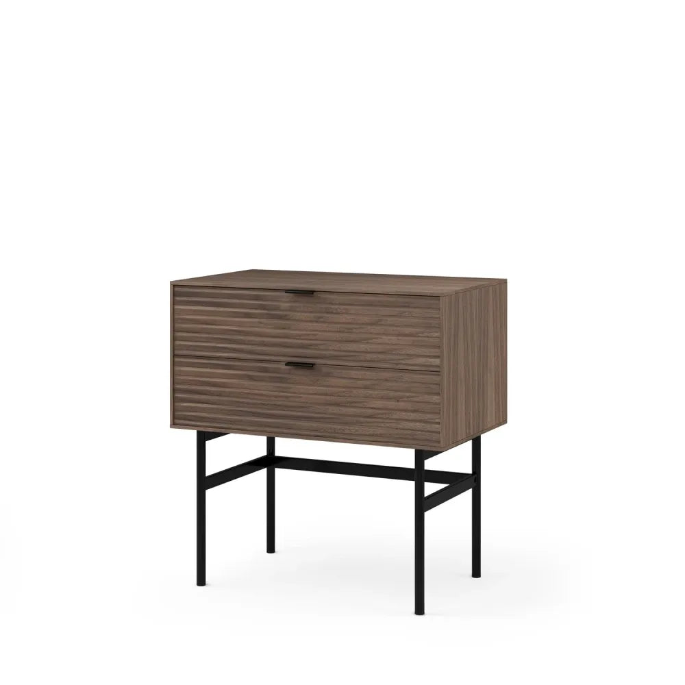 Noptiera cu sertare Tulsa de culoare nuc L60xH63cm