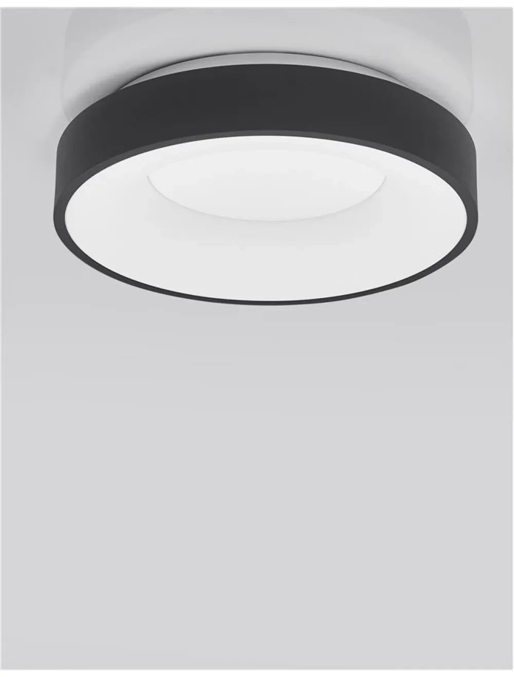 Plafoniera din Aluminiu Negru H9xL38cm IP20 30W 1845lm 3000k RANDO THIN