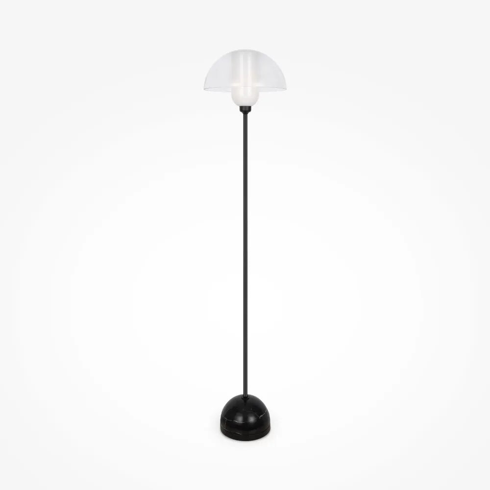 Lampa podea din Metal Negru si Sticla Transparent H139xD30cm Memory