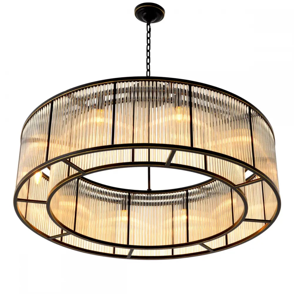 Plafoniera din Metal Bronz si Sticla Transparent H60xD110cm Bernardi XL Eichholtz