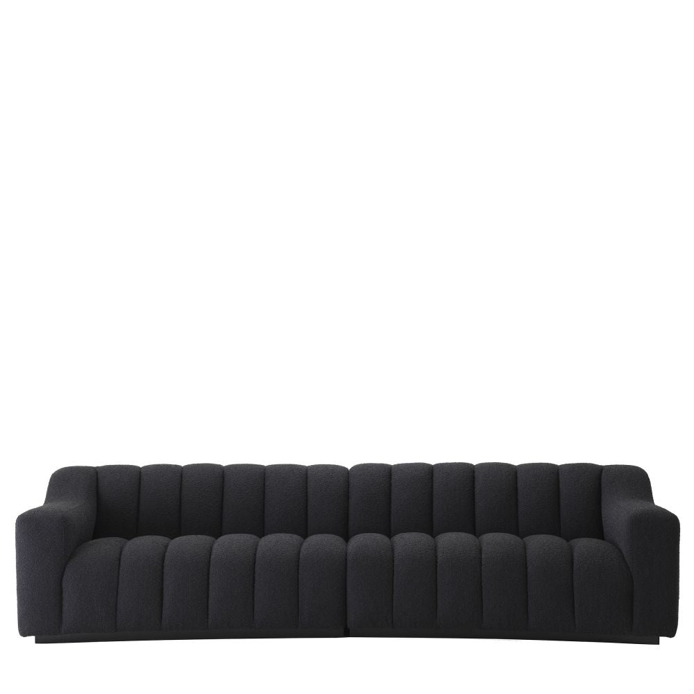 Canapea fixa Kelly L Eichholtz tapitata cu Stofa boucle Negra L300cm