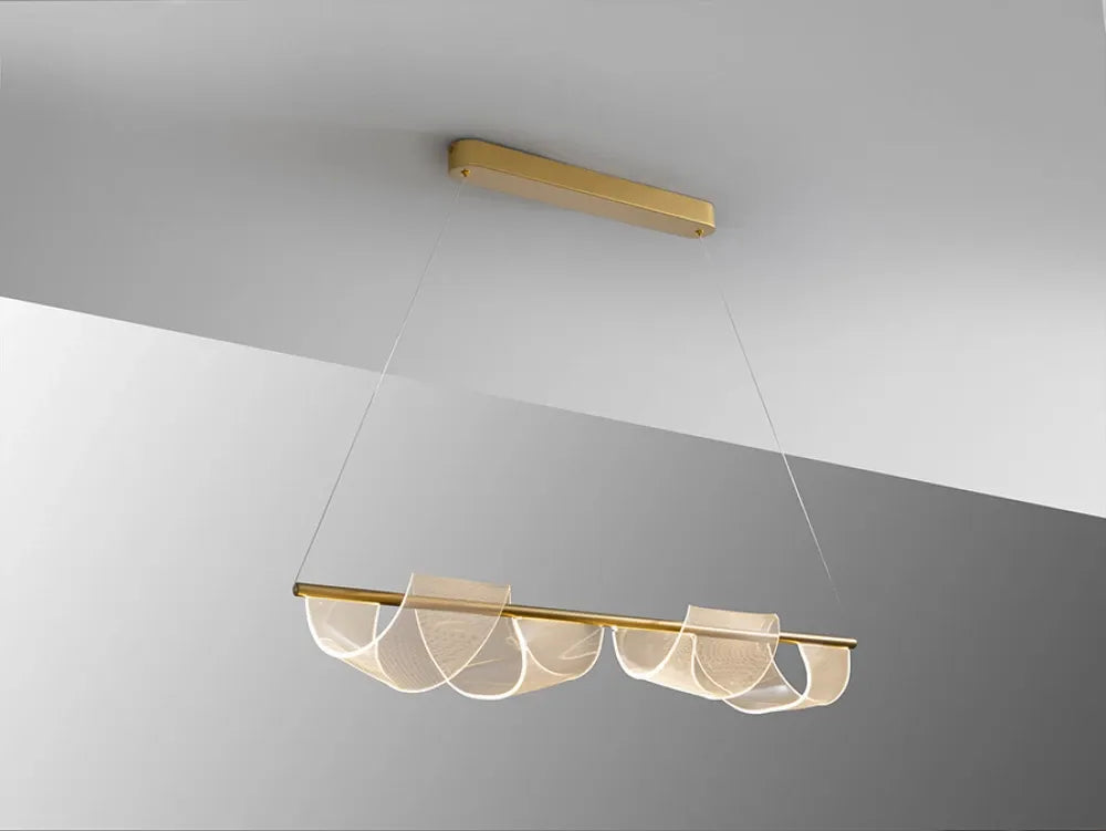 Lustra din Metal Auriu si Metacrilat Transparent L100xH150cm Velas