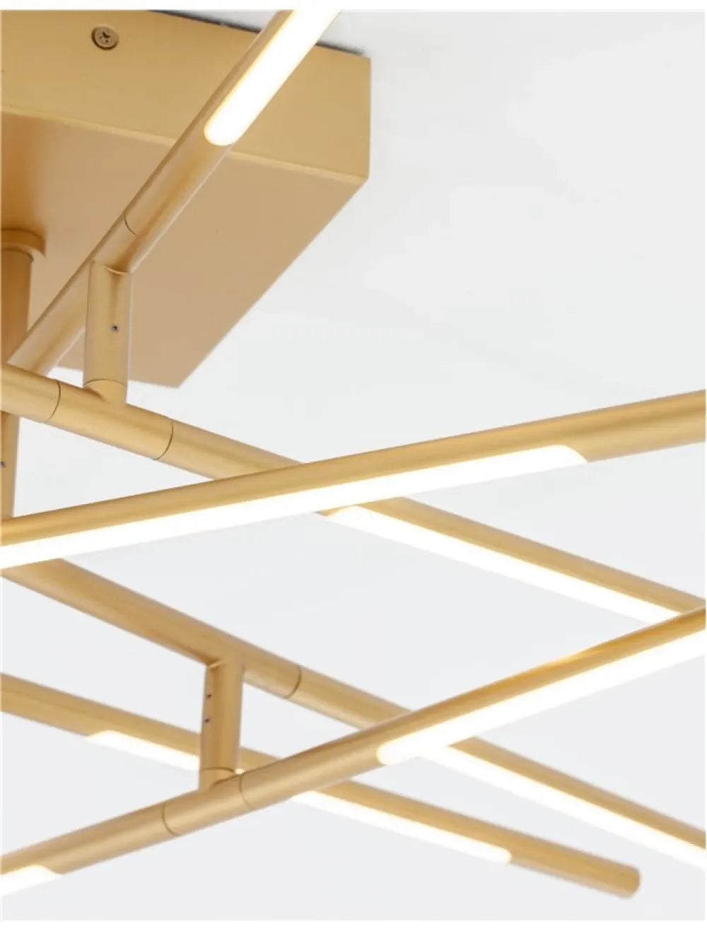Plafoniera structura din Metal Auriu si abajur din Acrilic Alb H21xL94.5cm IP20 50W 2438lm 3000k RACCIO