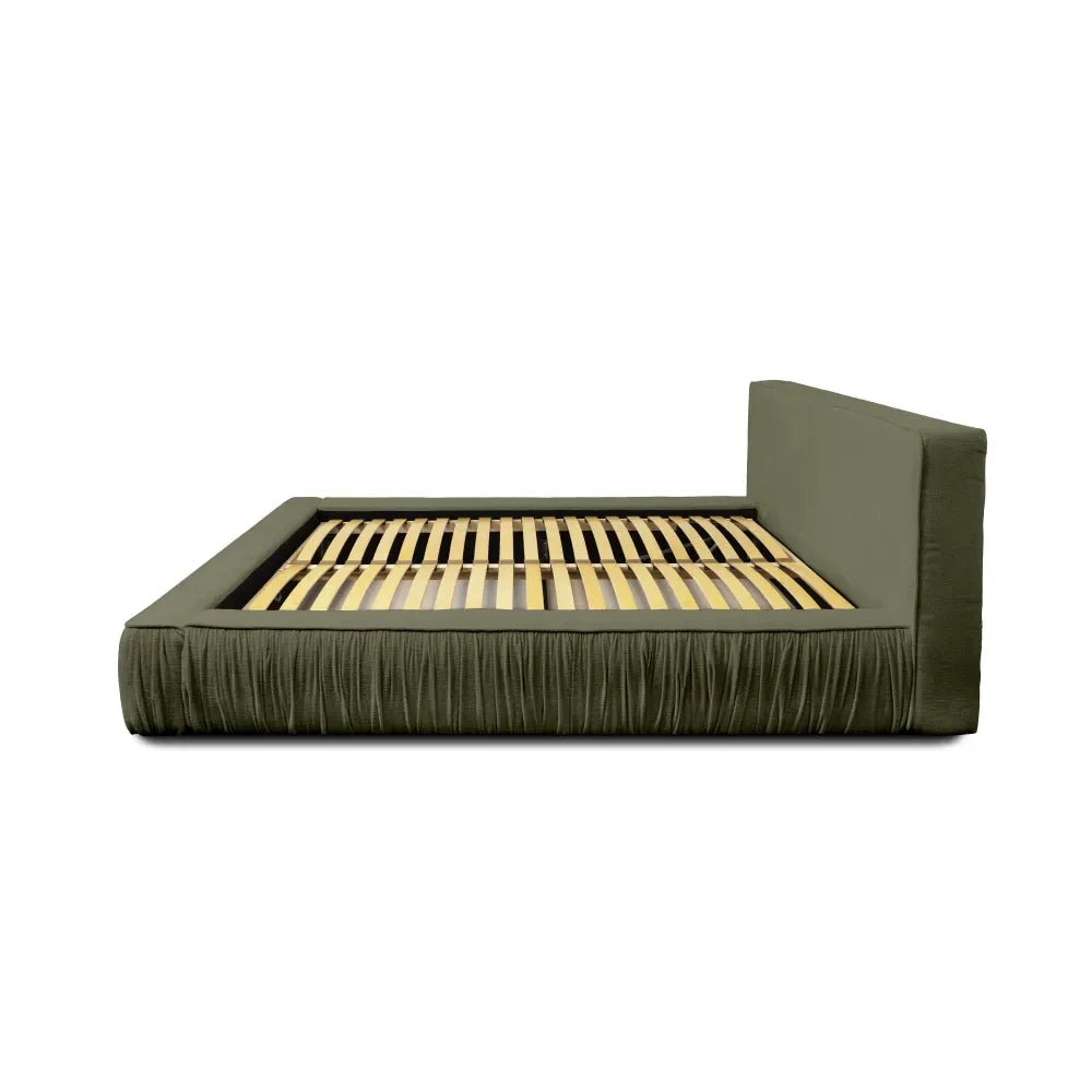 Pat 160x200cm tapitat cu Chenille Verde Naomi