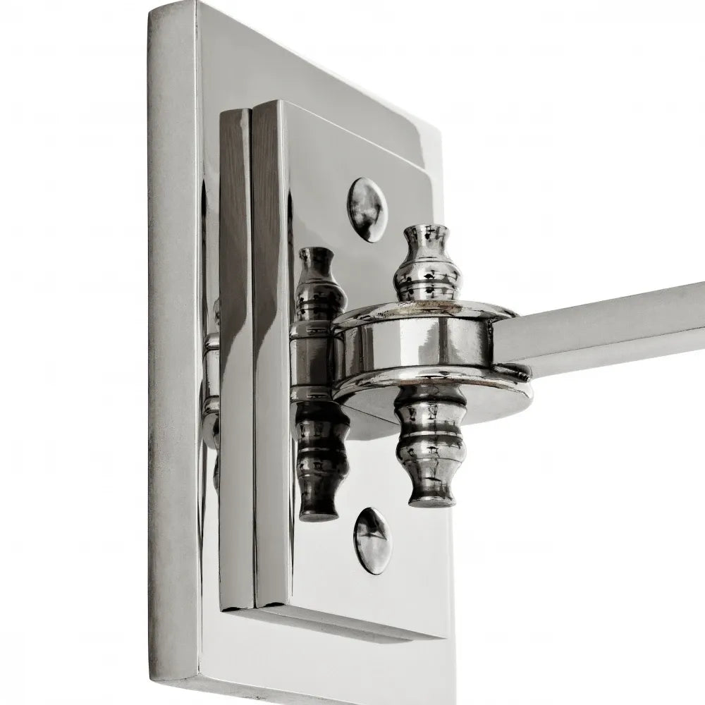Aplica de perete din Metal Argintiu si Stofa Alb H27xL43cm Lexington Double Eichholtz