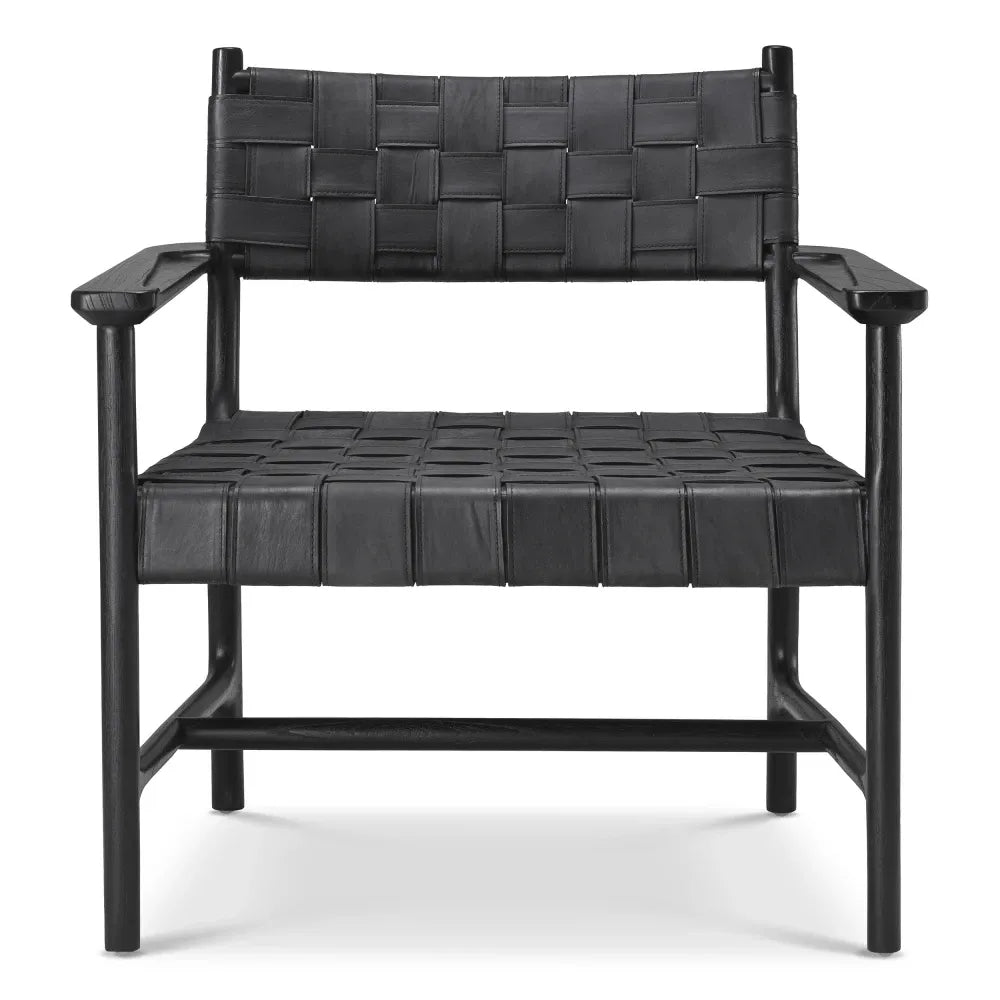 Fotoliu tapitat cu Piele naturala Negru L70xA69.5xH77cm Tiberio Eichholtz