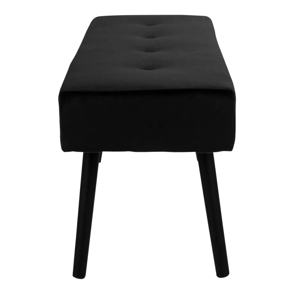 Bancheta din Metal Negru si Catifea Negru H44xL100cm Skiby