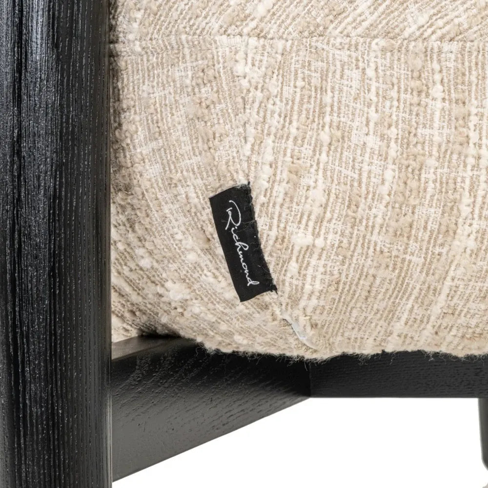 Fotoliu din Stofa Bej si Lemn Negru L73xH72cm Ornella Richmond interiors