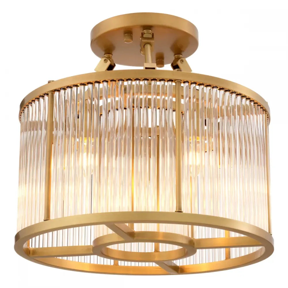 Plafoniera din Metal Alama si Sticla Transparent H37.5xD45cm Bernardi S Eichholtz