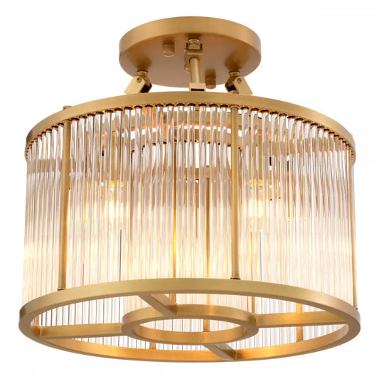 Plafoniera din Metal Alama si Sticla Transparent H37.5xD45cm Bernardi S Eichholtz