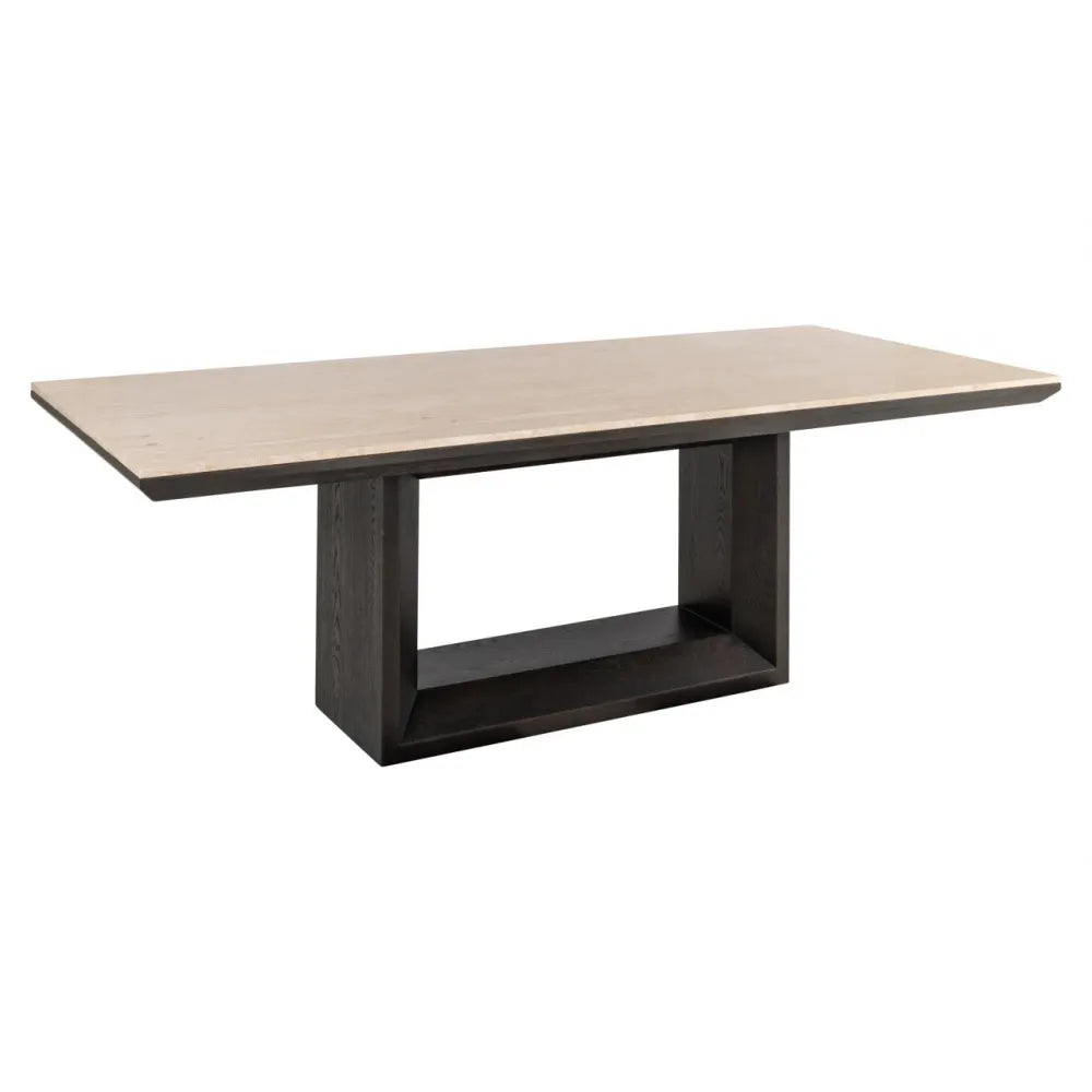 Masa din Lemn de stejar Maro si Travertin Bej L230xH76cm Claremont Richmond interiors