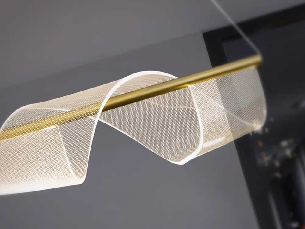 Lustra din Metal Auriu si Metacrilat Transparent L100xH150cm Velas