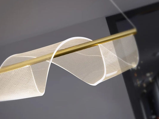 Lustra din Metal Auriu si Metacrilat Transparent L100xH150cm Velas