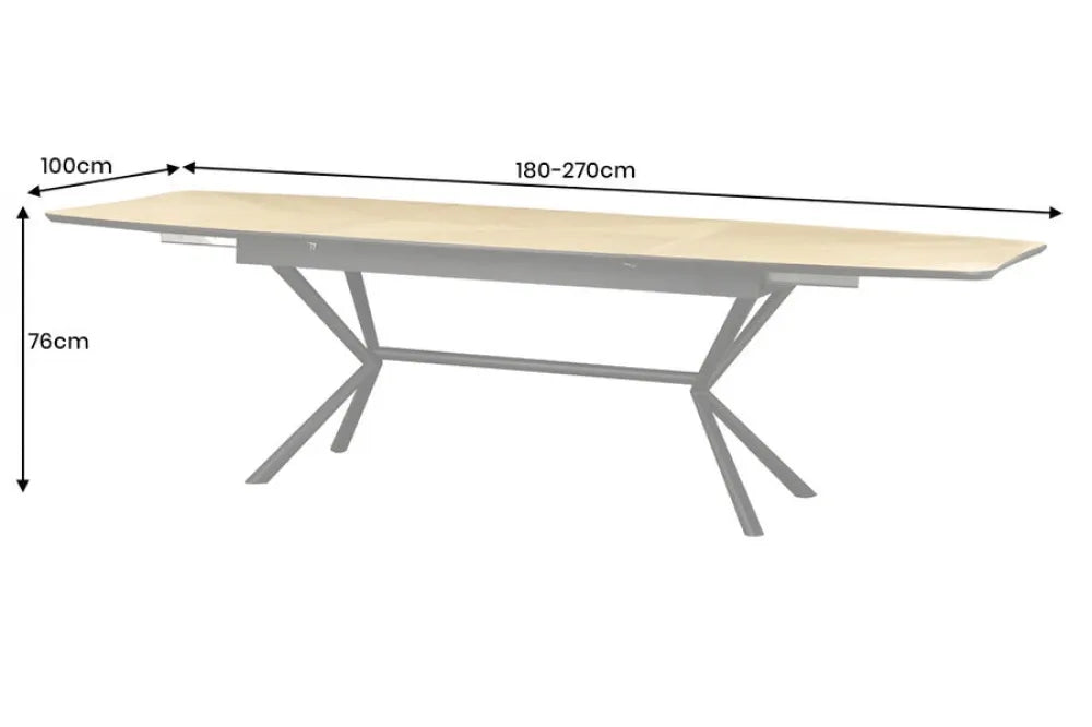 Masa extensibila din MDF Maro si Metal Negru L180-270xH76cm GRANDEZZA