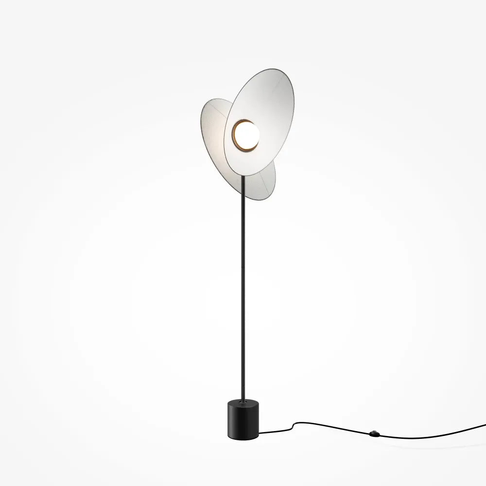 Lampa podea din Aluminiu Negru si Textil Alb H157.8xL17.4cm Evolution