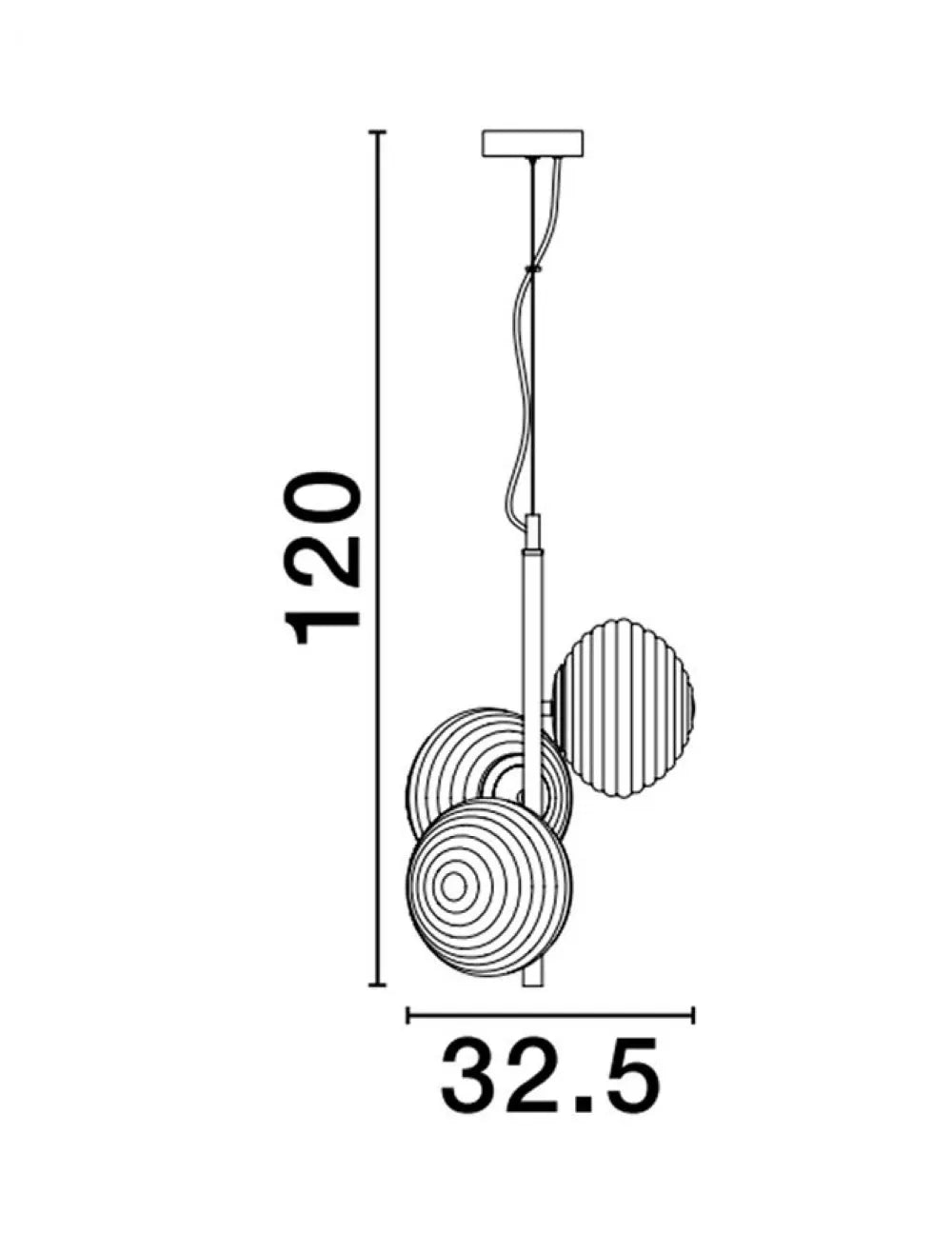 Lustra structura din Metal Auriu si abajur din Sticla Alb H120xL32.5cm IP20 ALLEN