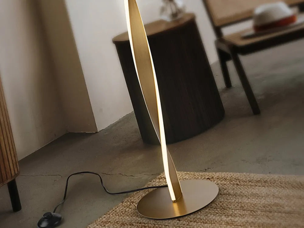 Lampa de podea din Metal Auriu H150xD22cm Twist