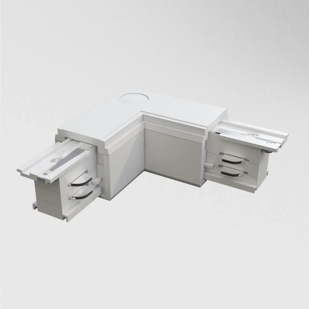 Conector L drept pentru sina trifazata din Plastic Alb L10xH3cm Accessories for tracks Trinity