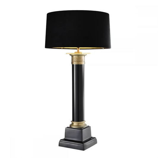 Veioza din Metal Negru/Alama si Stofa Negru H83xD40.5cm Monaco Eichholtz
