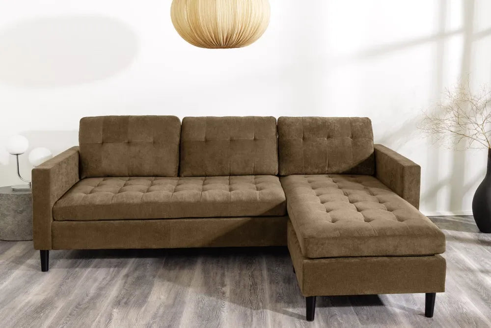 Coltar 3 locuri reversibil tapitat cu Catifea raiata Maro L220cm Stockholm