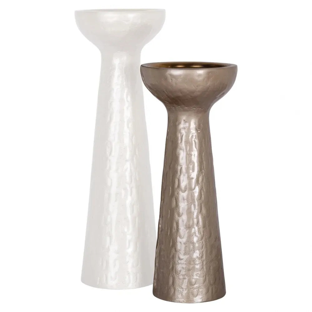 Suport lumanare din Aluminiu Bej D16.5xH39cm Juana Richmond Interiors