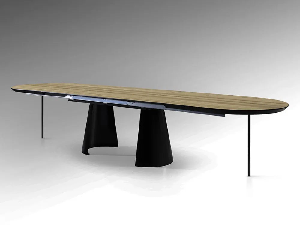Masa extensibila din Metal Negru si MDF Maro L206-406xH79cm Capri