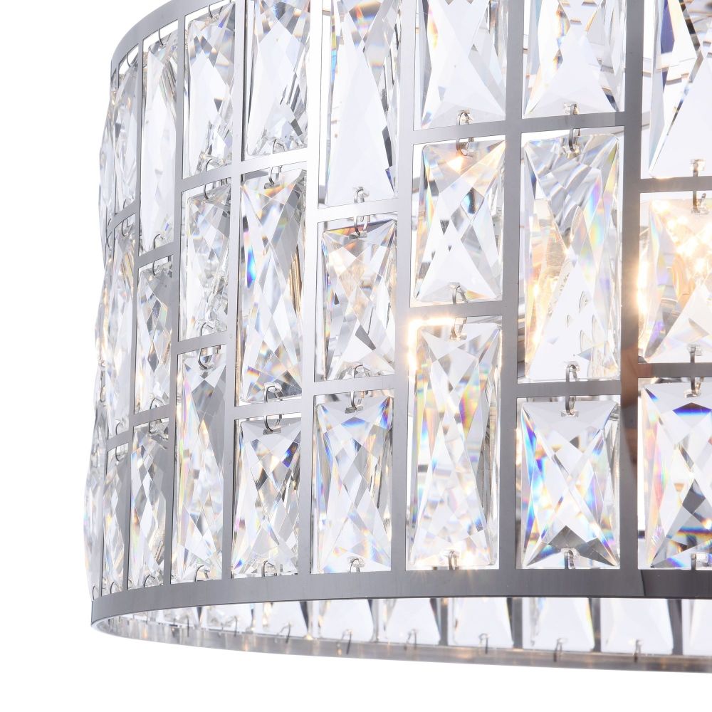 Lustra rotunda cu inaltime reglabila din Cristal Transparent cu 4 becuri D50xH132cm Gelid