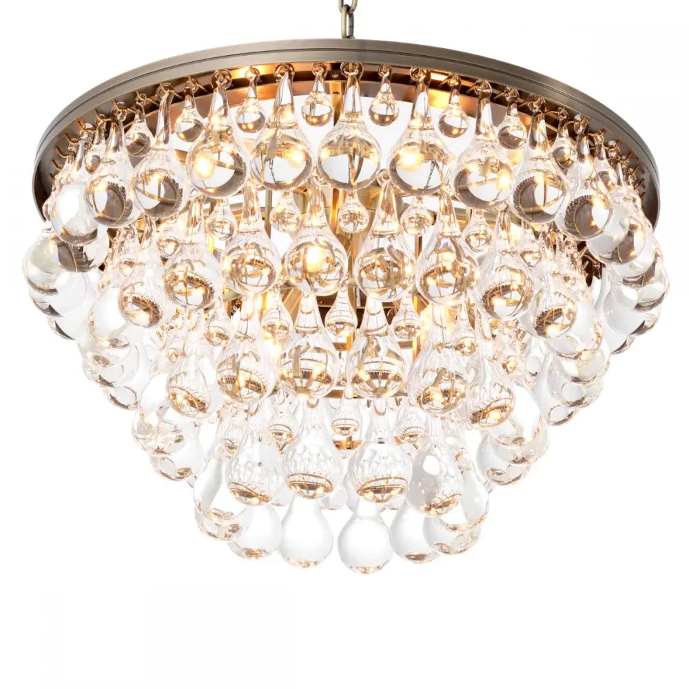 Candelabru din Metal Alama si Sticla Transparent H41xD61cm Bolzano  Eichholtz
