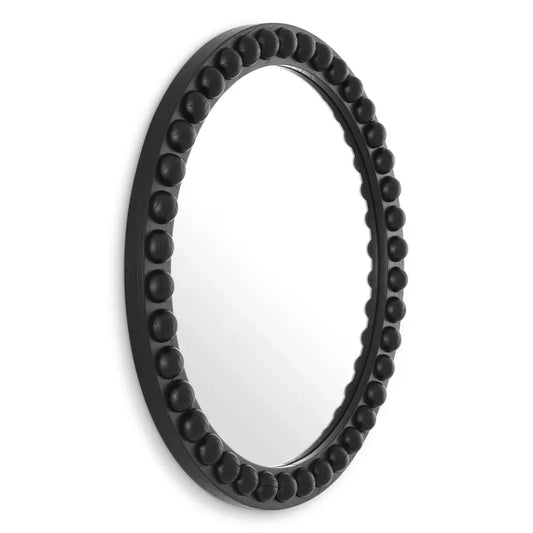 Oglinda cu rama din Lemn Negru D80cm Kenton Eichholtz