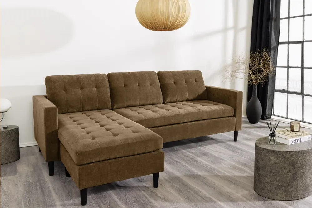 Coltar 3 locuri reversibil tapitat cu Catifea raiata Maro L220cm Stockholm