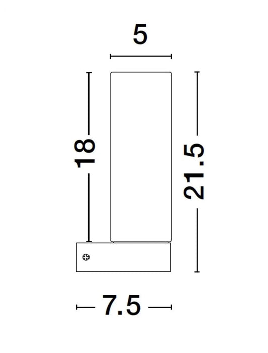 Aplica de perete structura din Aluminiu Negru si abajur din Sticla Alb H21.5xL5cm IP44 CORB